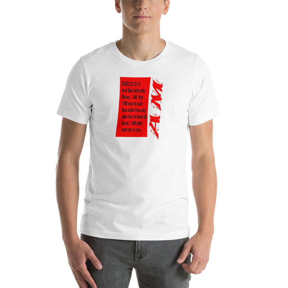 Short-Sleeve Unisex T-Shirt-I AM (in red)